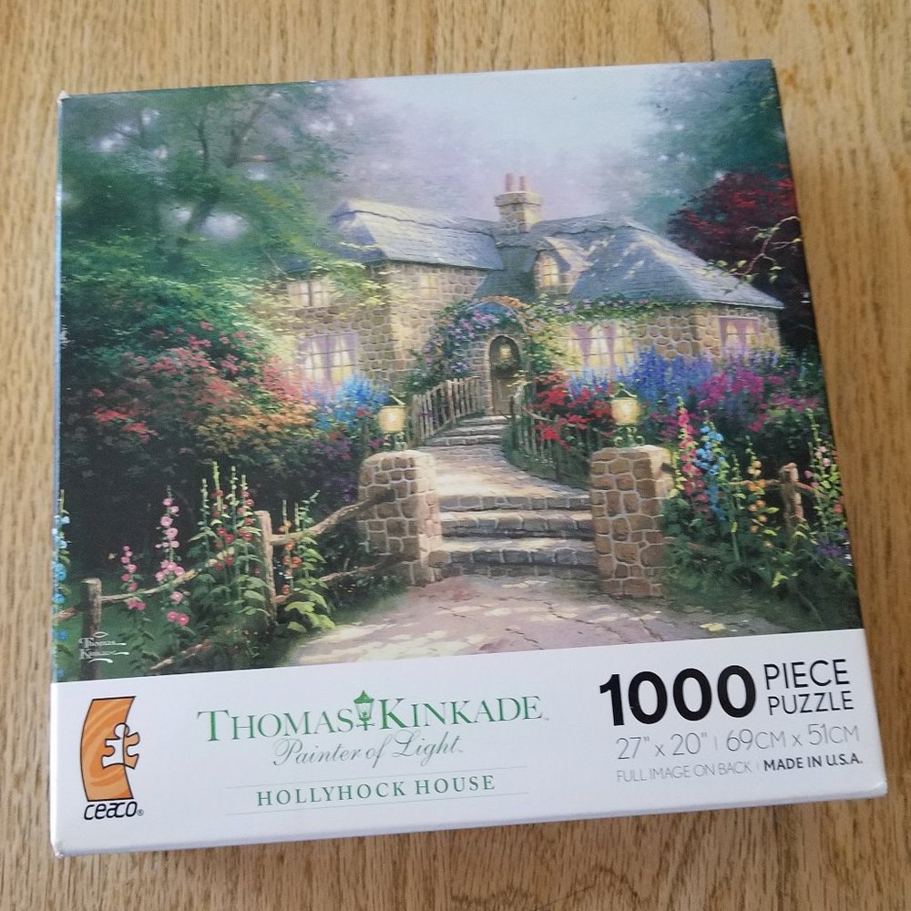 Ceaco Thomas Kinkade Painter of Light Hollyhock House Jigsaw Puzzle 1000 Piece